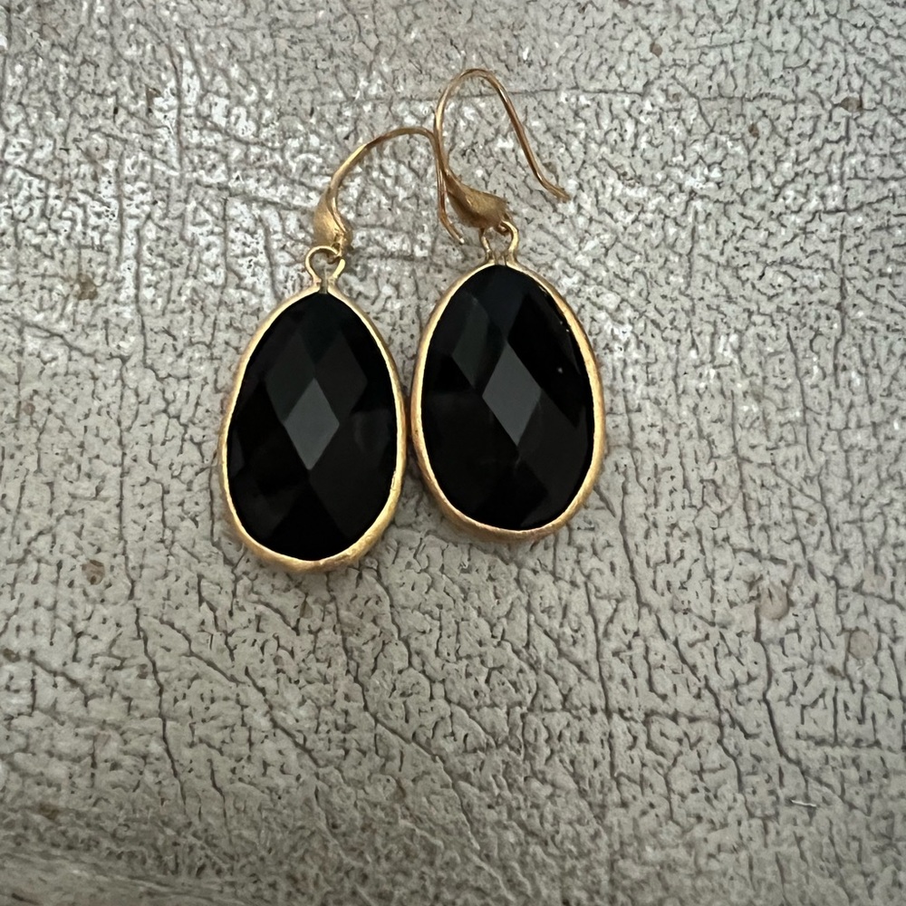 Rivka Friedman Black Crystal 18K Gold
Clad Earrings